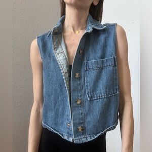 Cropped Denim Vest Women’s XS